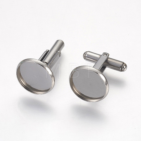 Non-Tarnish 304 Stainless Steel Cuffinks X-STAS-G187-23P-14mm-1