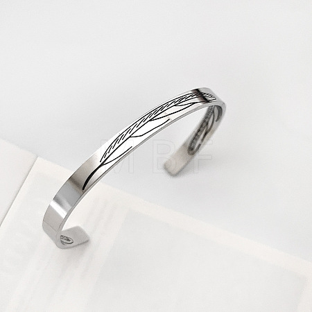 304 Stainless Steel Cuff Bangles for Men WG46524-02-1