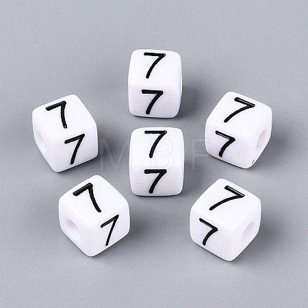 Opaque Acrylic European Large Hole Beads SACR-N020-01B-08-1