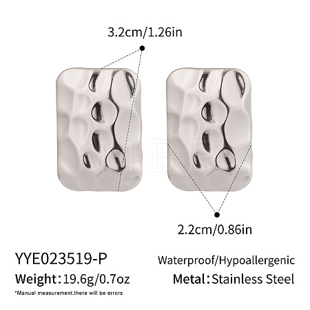 Geometric 304 Stainless Steel Stud Earrings for Women XN4222-2-1