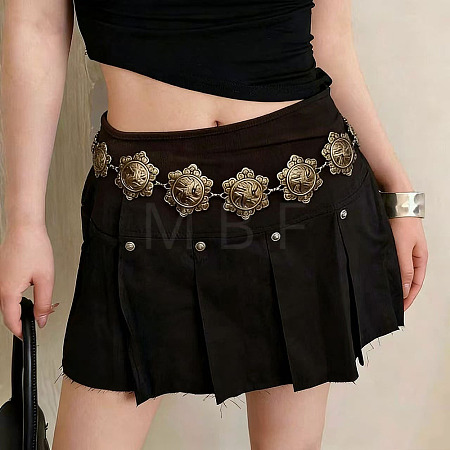 Boho Ethnic Alloy Flower Engraved Waist Chains WG04E47-01-1