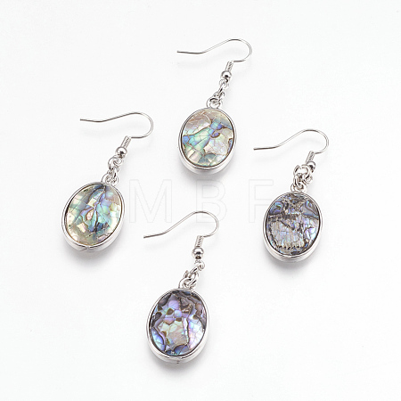 Natural Paua Shell  Dangle Earrings EJEW-F162-B02-1