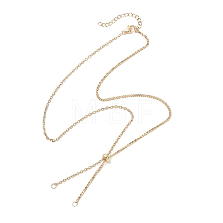304 Stainless Steel Cable Chain Twisted Chain Slider Necklace Making AJEW-JB01512-01-1