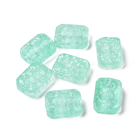 Transparent Spray Painted Glass Beads X-GLAA-I050-08H-1