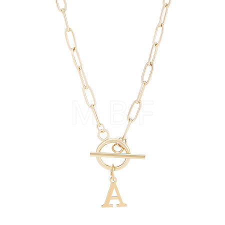 304 Stainless Steel Letter Pendant Necklaces NJEW-LP0001-52A-G-1
