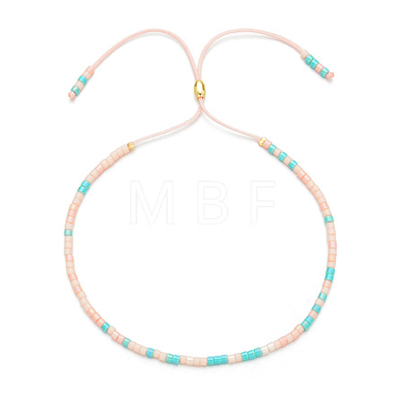 Adjustable Glass Seed Bead Slider Bracelets for Women VT9382-60-1