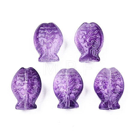 Transparent Spray Painted Glass Beads GLAA-N035-024-C01-1