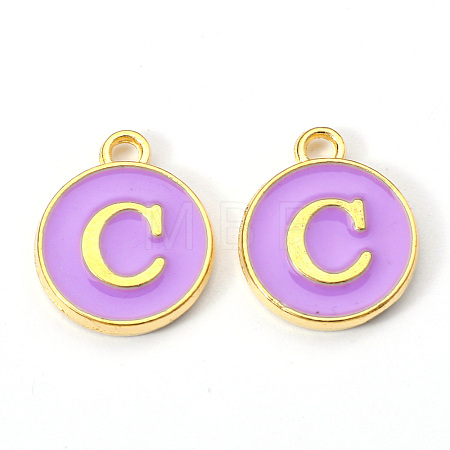 Golden Plated Alloy Enamel Charms ENAM-S118-10C-1