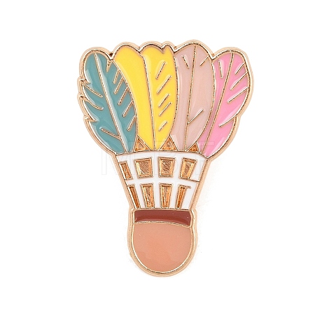 Sports Badminton Enamel Brooches JEWB-I063-03KCG-01-1