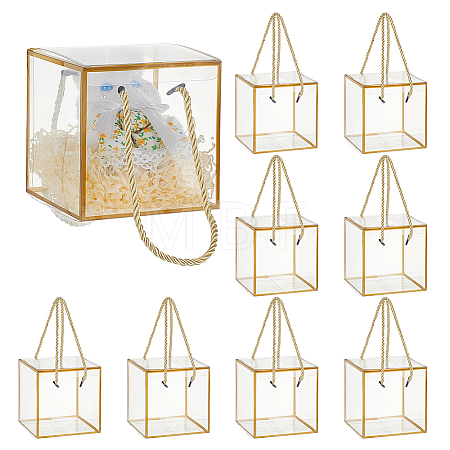 Gold Edged Transparent Plastic Packing Boxes CON-WH0107-113A-1