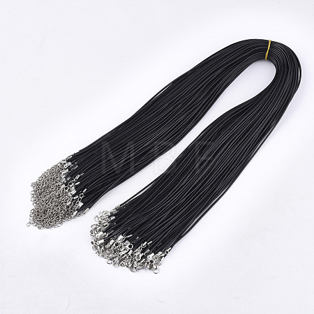 Waxed Cord Necklace Making with Iron Findings NJEW-R229-2.0mm-02-1