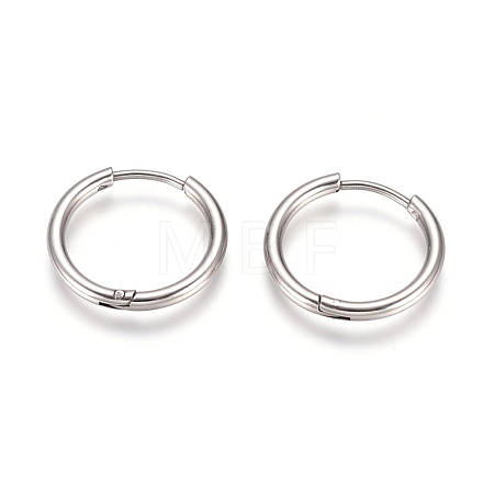 Tarnish Resistant 304 Stainless Steel Huggie Hoop Earrings EJEW-G272-02-14mm-P-1