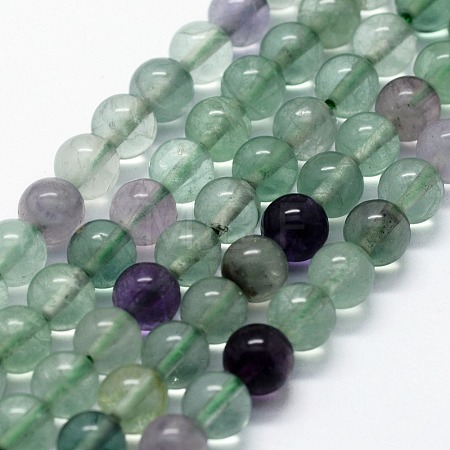 Natural Fluorite Beads Strands G-I199-12-4mm-1