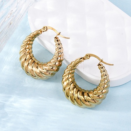 Ion Plating(IP) 304 Stainless Steel Hoop Earrings EJEW-O096-40G-1