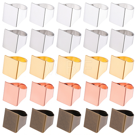 30Pcs 5 Colors Brass Finger Rings RJEW-SC0001-40-1