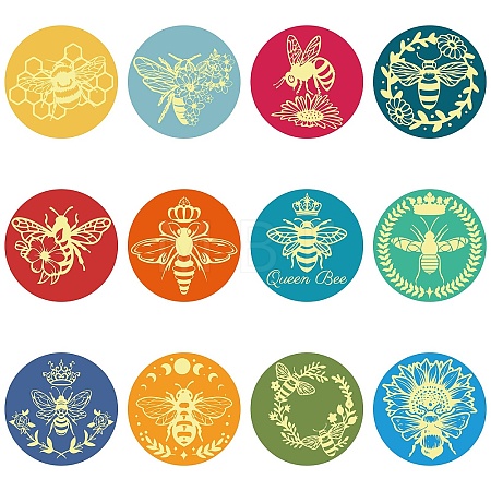 Paper Self Adhesive Gold Foil Embossed Stickers DIY-WH0434-012-1