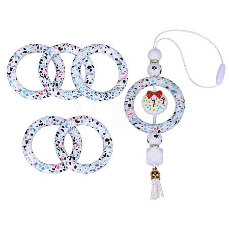 5Pcs Ring Food Grade Eco-Friendly Silicone Focal Beads JX894L-1