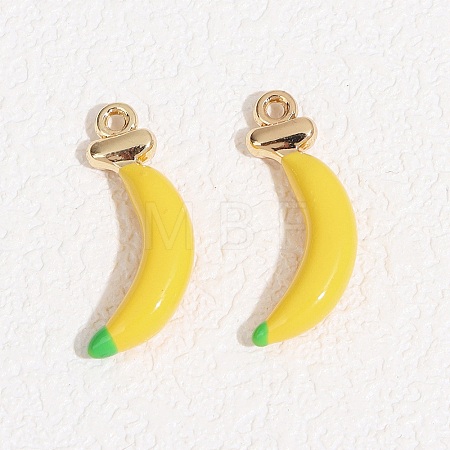 Fruit Alloy Enamel Pendants ENAM-P264-02J-G-1