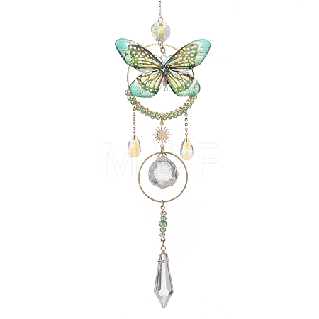 Stainless Steel Resin Butterfly Suncatcher HJEW-TA00451-02-1