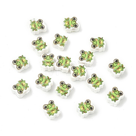 Printed Handmade Polymer Clay Beads CLAY-I016-02-1