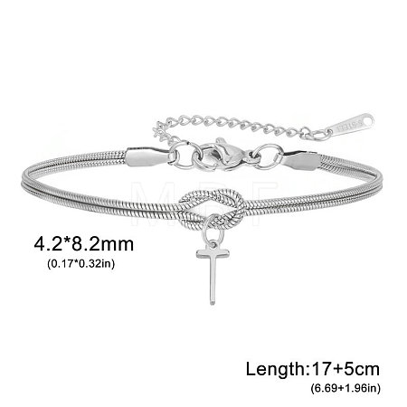 304 Stainless Steel Initial Charm Bracelets FS-WGD8E41-45-1