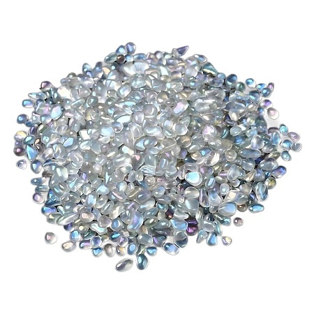 Glass Imitation Moonstone Tumbled Chips PW-WGA7DCE-07-1-1