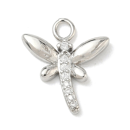 Brass Micro Pave Clear Cubic Zirconia Pendants KK-H528-05B-P-1