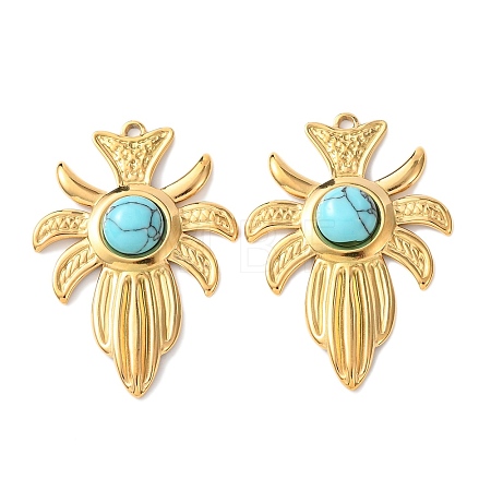 Synthetic Turquoise Pendants STAS-Z177-07G-02-1