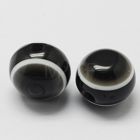 Round Evil Eye Resin Beads RESI-R159-12mm-02-1