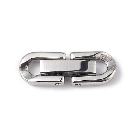 Non-Tarnish 304 Stainless Steel Fold Over Clasps X-STAS-G307-11A-P-1