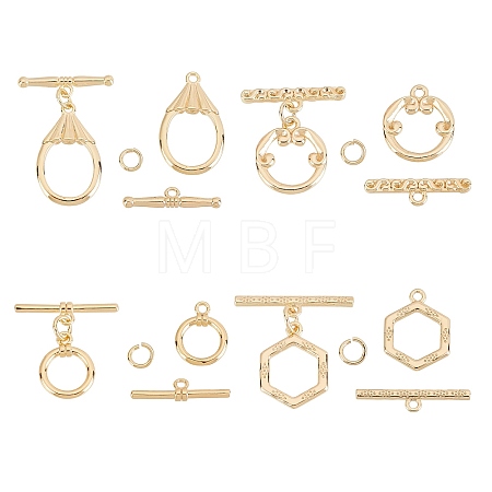 8Set 4 Style Brass Toggle Clasps KK-GA0001-16-1