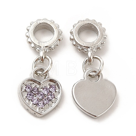 Rack Plating Alloy Rhinestone European Dangle Charms PALLOY-P289-14P-01-1