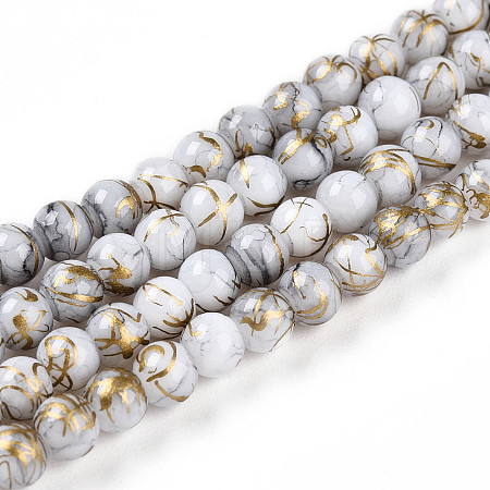 Baking Paint Glass Beads Strands DGLA-N003-4mm-B01-1