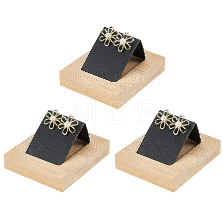 3Pcs Rectangle Wood Earring Display Stands EDIS-DR0001-05B-1