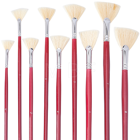 9Pcs Sector Painting Brush AJEW-GF0004-56-1