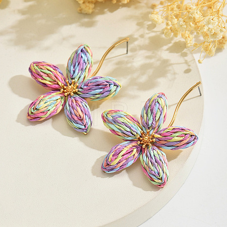 Bohemian Iron & Raffia Stud Earrings WGAF04A-01-1