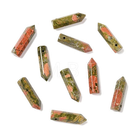 Natural Unakite Pointed Pendants G-D460-01E-1