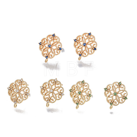 Brass Stud Earring Findings KK-T038-491-M-1