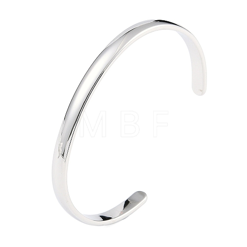 304 Stainless Steel Open Cuff Plain Bangles BJEW-H591-01P-01-1