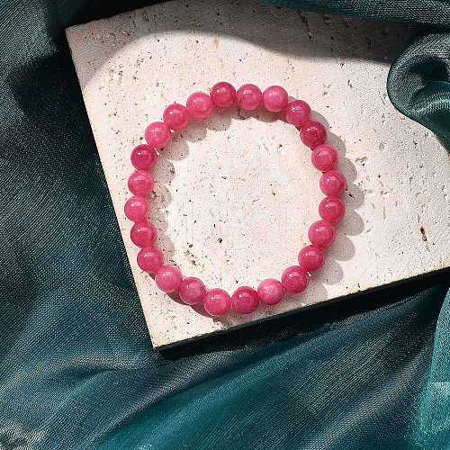 Natural Dyed Agate Imitation Rhodochrosite Beaded Stretch Bracelets for Women Men BJEW-F483-05-1