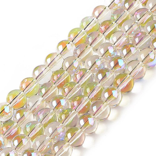 Transparent Electroplate Glass Beads Strands EGLA-I015-01C-1