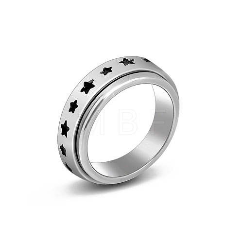 Stainless Steel Rotating Finger Ring PW-WG33260-51-1