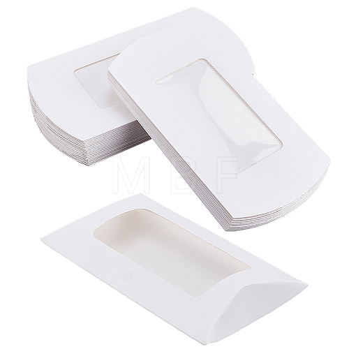 Paper Pillow Candy Boxes with Rectangle Visible Window CON-WH0094-18A-1
