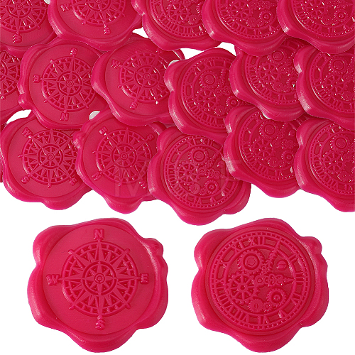 CRASPIRE 50Pcs 2 Styles Adhesive Wax Seal Stickers DIY-CP0010-26B-1