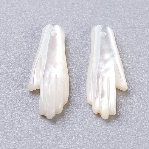 Natural White Shell Mother of Pearl Shell Pendants X-SSHEL-L017-011-1