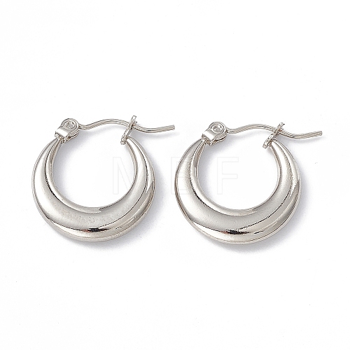 Tarnish Resistant 201 Stainless Steel Hoop Earrings with 304 Stainless Steel Pins for Women X-EJEW-B016-06P-1