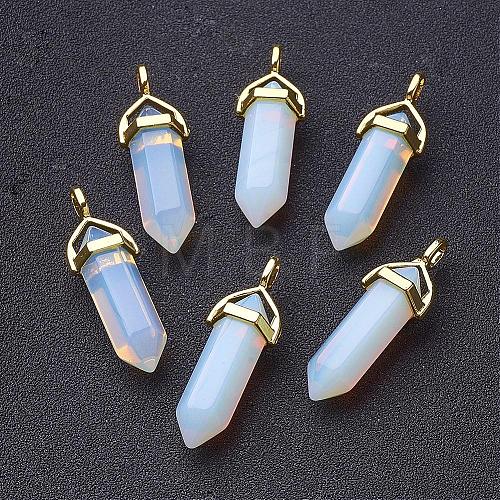 Opalite Double Terminated Pointed Pendants G-G902-C02-1