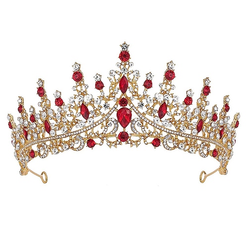 Alloy Rhinestone Crown Hair Bands for Girls Women Party Decoration HULI-PW0002-006G-04-1