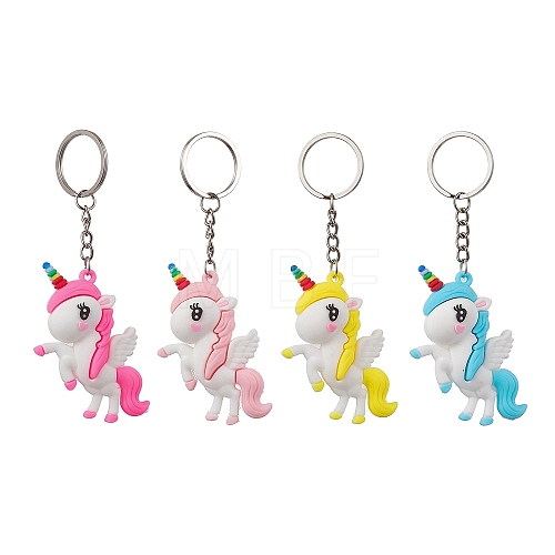 Cartoon Unicorn PVC Plastic Keychain KEYC-JKC00679-1