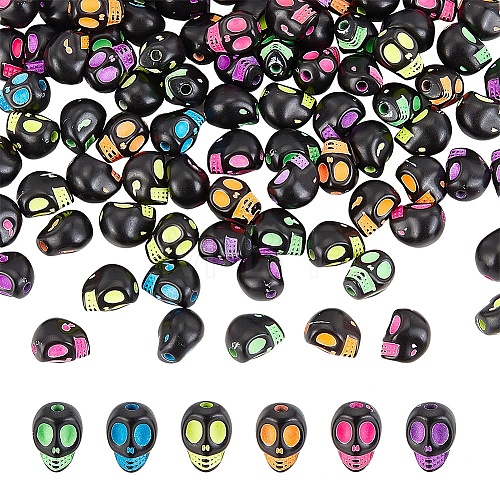 500Pcs Opaque Black Acrylic Beads MACR-AR0001-13-1